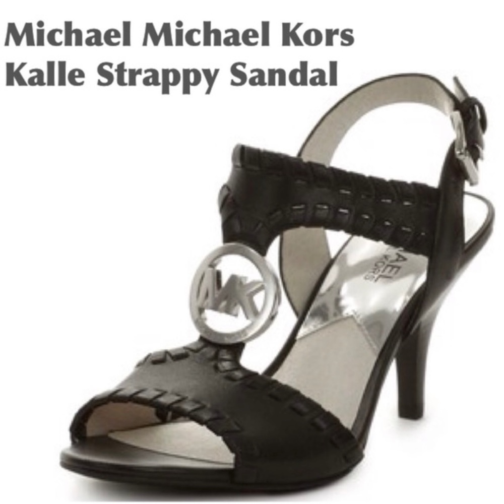 Michael Kors Kalle Sandals Heels - Black Monochromatic Office Workwear Career